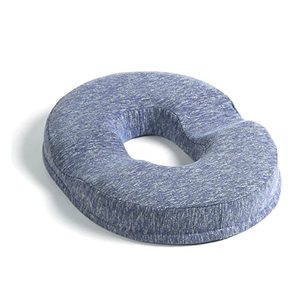lot 13050 image: JEMA Donut Pillow Tailbone Hemorrhoid Cushion, Memory Foam Seat Cushion Pain Relief for Sores, Prostate, Coccyx, Sciatica, Pregnancy, Post Natal by Ergonomic Innovations, Blue