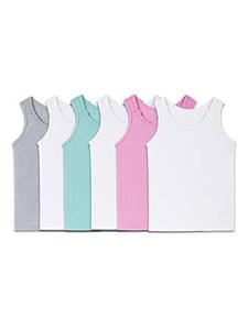 lot 13052 image: Fruit of the Loom Girls Undershirts (Camis & Tanks), Toddler Tank-6 Pack-Assorted, 2-3T