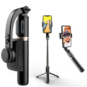 lot 13060 image: Colorlizard Gimbal Stabilizer Phone Tripod, Extendable Selfie Stick Phone Holder with Wireless Remote, Aluminum All in One Stand Compatible with Smartphone GoPro