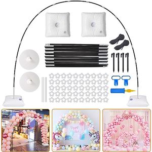 lot 13065 image: Chamvis Balloon Arch Kit, 9FT Height & 10FT Width Adjustable Balloon Arch Stand Balloon Arch Frame with Base - for Wedding Baby Shower Birthday Party Supplies Decorations