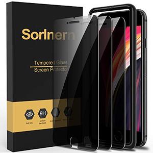 lot 13082 image: sorlnern 3 Pack Privacy Screen Protectors, Anti Spy Private Tempered Glass Film, Sensor Protection, Dynamic Island Compatible Screen Accessories (iPhone SE)