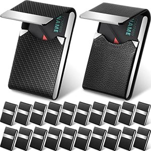 lot 13124 image: Sanwuta 36 Pcs Business Card Holder for Men with Magnetic Closure PU Leather Business Card Holders Magnetic Business Card Holders RFID Blocking Business Card Carrier