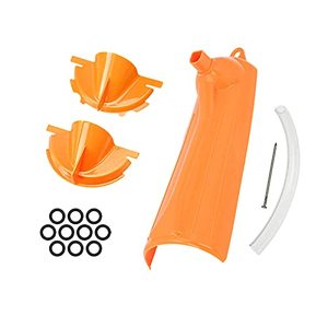 lot 13129 image: HDBUBALUS Primary Case Oil Fill Funnels Drip Free Oil Filter Funnel Set with 10 Pack Primary Drain Plugs Compatible with Harley Orange