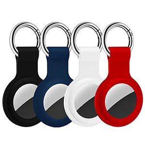lot 13135 image: Compatible with AirTag Case Keychain Air Tag Holder Silicone AirTags Key Ring Cases Tags Chain Apple GPS Item Finders Accessories 4 Pack