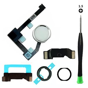 lot 13305 image: TPhaelay White Home Button Replacement Compatible with iPad Mini 4 7.9�Air 2 9.7�Pro 12.9 1st Gen 2015 Incl Flex Ribbon Cable Connector and Screwdriver (Silver Ring)