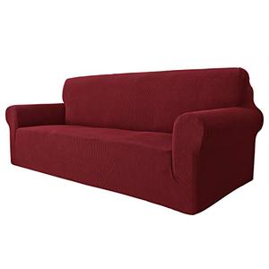 lot 13308 image: MAXIJIN Super Stretch Couch Cover for 3 Cushion Couch, 1-Piece Universal Sofa Covers Living Room Jacquard Spandex Furniture Protector Dogs Pet Friendly Fitted (Extra Large, Wine Red)
