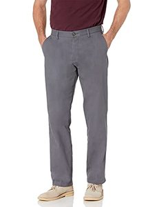 lot 13322 image: Amazon Essentials Mens Classic-Fit Wrinkle-Resistant Flat-Front Chino Pant (Available in Big & Tall), Grey, 38W x 32L