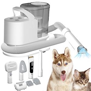 lot 13325 image: whall Pet Grooming Vacuum & Dog Hair Vacuum Suction 99% Hair,Low Noise and 3 Mode Suction Dog Grooming Clipper with 2L Large Capacity Dust Cup,5 in 1 Dog Grooming Kit Tools for Shedding Pets Hair, GREY