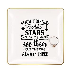 lot 13329 image: ANIKAY Best Friends Birthday Gifts for Women Ring Trinket Dish-Good Friends are Like Stars - You Dont Always See Them But Theyre Always There