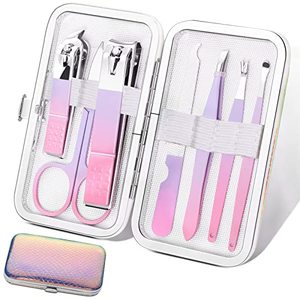 lot 13346 image: Manicure Set Women Nail Clippers 8in1 Manicure Pedicure Kit Basis Stainless Steel Manicure Kit Grooming Kit Nail Clipper Set Personal Nail Care Tools with Travel Case Gift for Women
