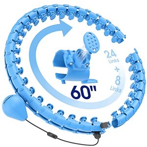 lot 13350 image: JKSHMYT Smart Weighted Hula Circle Hoop for Adults Weight Loss, Infinity Fitness Hoop, Fit Hoop 4lb Plus Size 60 inch Waist, 32 Detachable Links, Suitable for Women and Beginners (32Links-Bule)