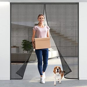 lot 13352 image: Titan Mall Magnetic Screen Door 72x80, Self Sealing Screen Door, Heavy Duty Door Screen Magnetic Closure - Keep Bugs Out, Retractable Screen Door Mesh - Pet and Kid Friendly, Hands Free Door Screen
