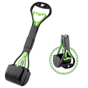 lot 13359 image: POMYDODU Pooper Scooper for Dogs, 17.7 Long Handle Poop Scooper for One-Hand Opertating, Pet Pooper Scooper Foldable and Portable, Easy to Use on Grass, Dirt, Gravel - Green