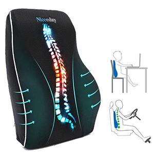 lot 13362 image: Lumbar Support Pillow for Office Chair Car, Wheelchair Desk, Gaming Chair Lower Back Pain Relief Memory Foam Cushion with 3D Mesh Cover Ergonomic Orthopedic Back Rest