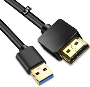 lot 13371 image: USB to HDMI Cable, Ankky USB 2.0 Male to HDMI Male Charger Cable Splitter Adapter - 2M