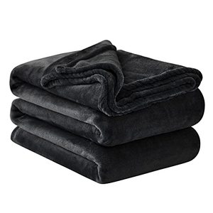 lot 13373 image: RUIKASI Fleece Throw Blanket Queen - Extra Warm Flannel Blanket Black for Queen Size Large Bed, Super Soft Plush Fuzzy Blanket for Sofa and Couch, Fluffy Blanket 90x90 Inches