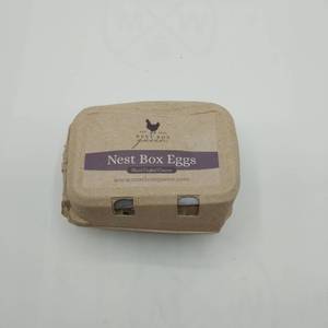 lot 13380 image: Nest box hand crafted ceramic eggs, 3 pack