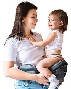 lot 13397 image: FLEEROSE - CPC-Certified Hip Seat Baby Carrier - New Ergonomic Bench Design, Multiple Pockets & Lumbar Support & Breathable Materials for Newborns & Toddlers, All Seasons & 4 Positions (Carrier, Grey)