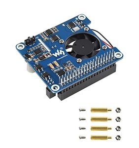 lot 13400 image: waveshare Power Over Ethernet (PoE) HAT for Raspberry Pi 4B3B, 802.3afat PoE Network Standard, 5V USB-A&12V Header Outputs, PoE HAT Onboard Cooling Fan and MP8676 Buck Chip, Isolated