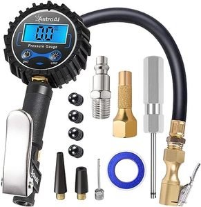 lot 13402 image: AstroAI Digital Tire Pressure Gauge with Inflator(3-250 PSI for 0.1 Display Resolution), Heavy Duty Air Chuck and Compressor Accessories with Rubber Hose and Quick Connect Coupler Car Accessories.
