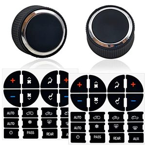 lot 13405 image: 2 Packs Rear Radio Volume Control Knob with AC Dash Button Sticker Repair Kit (2 Packs) for GM 22912547 and Compatible with 07-14 Chevrolet Chevy GMC Buick Cadillac
