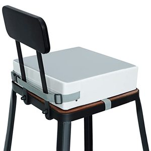 lot 13411 image: Toddler Booster Seat for Dining Table, VUEJIC Kids Waterproof Booster Seat, Double Safer Adjustable Straps&Non-Slip Bottom, Portable Travel Chair Cushion (Cream Grey)