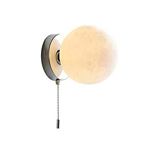 lot 13413 image: OPKMB Modern Hardwired Wall Sconce 3D Moon Light Wall Lights with G9 Warm Bulbs for Living Room Bedroom(Chrome)