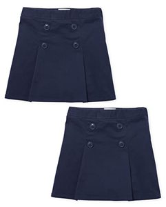 lot 13426 image: The Childrens Place girls Button Skort, Tidal 2 Pack, 8 Slim US
