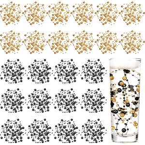 lot 13439 image: Tondiamo 24 Pcs Artificial Pearl String for Floating Candle Faux Pearls Beads String Pearl Party Garland Decoration for Vases Filler Wedding Centerpiece Christmas Party Decor (Black, Dark Gold)