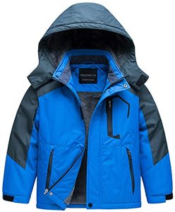 lot 13446 image: CREATMO US Big Boys Waterproof Breathable Snowboard Ski Jacket Outdoor Raincoat Blue 1012