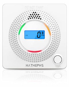 lot 13450 image: Carbon Monoxide Detector, HATHEPHS 10-Year Life Carbon Monoxide Alarm with Digital LCD Display, Replaceable Battery CO Detector Alarm with 3 LED Lights for Home, Office and Hotel