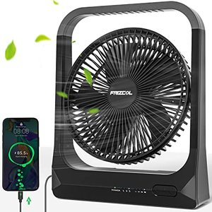 lot 13452 image: FRIZCOL Portable Fan Rechargeable - 10400mAh Battery Operated Fan(28Hrs work time) Personal USB Desk Powered use for Bedroom, Desk, Table, Office, Camping and Outdoor