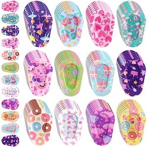 lot 13471 image: Panelee 60 Pcs Adhesive Eye Patches for Kids Girls Toddler Eye Patches Bulk Breathable Material, Light Blocking Cotton Colorful and Fun Designs Adhesive Bandages for Girls, 12 Styles