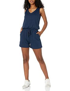 lot 13488 image: Amazon Essentials Womens Studio Terry Fleece Romper, Navy, Medium
