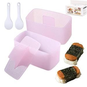 lot 13496 image: JAMCARI Musubi Mold - Non Stick, BPA Free, Luncheon Meat Press, Musubi Maker Mold, Onigiri Mold, Sushi Making Kit with Small Rice Paddle