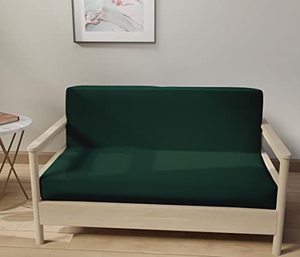 lot 13501 image: LANE LINEN Futon Covers Full Size, 100% Cotton Futon Slipcovers, Full Size Futon Mattress Cover for Futon Sofa Bed, Foldable Armless Sofa Cover, Zippered Futon Couch Cover - Dark Green