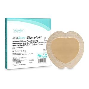 lot 13519 image: MedVance TM Silicone - Bordered Silicone Adhesive Foam Dressing Sacral Size 7x 7 Box of 5 dressings