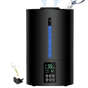 lot 13520 image: 6L Humidifiers for Bedroom Large Room Home, Cool and Warm Humidifiers for Baby and Plants Mist Top Fill Desk Humidifiers Essential Oil Diffuser, Quiet Humidifiers with Adjustable Mist,360°Nozzle-Black