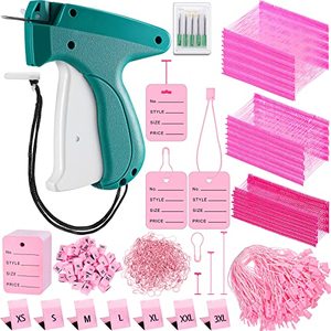 lot 13526 image: 3576 Pcs Tagging Gun Clothes Garment Tag Attacher Kit with Needles Standard Plastic Barbs Fasteners Hang Tag Strings Gourd Safety Pins Retail Price Tags Size Labels for Store Warehouse (Pink)