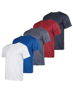lot 13531 image: 4 Pack Boys Girls Active Athletic Quick Dry Dri Fit Short Sleeve T-Shirt Crew Neck Tops Teen Gym Undershirts Tees Youth Basketball Clothes Moisture Wicking Performance-Set 2,Large (12-14)