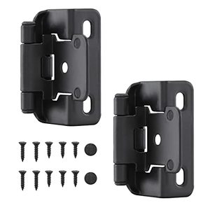 lot 13544 image: 12 Overlay Semi Partial Wrap Cabinet Hinges (25 Pair - 50 Pcs), Self Closing Inset Cabinet Hinge for Variable Kitchen Bathroom Cabinet Doors(Matte Black) HOME MASTER HARDWARE