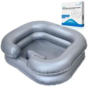 lot 13552 image: Circa Air Inflatable Hair Washing Basin For Bedridden - Wash Hair In Bed With Inflatable Shampoo Basin. Portable Shampoo Bowl With Pillow For Extra Comfort. The Perfect Inflatable Sink For Locs Detox