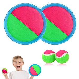 lot 13572 image: Ball Catch Set Games Toss Paddle,Kids Outdoor Toys, Toss and Catch Game Set, Beach Toys Back Yard Backyard with 2 Paddles 2Balls Yard Games Suitable for Kids Birthday Gift Ideal (Blue)