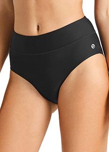 lot 13574 image: BALEAF Womens Swimwear Bottoms High Waisted Modest Bikini Bottom Full Coverage Bathing Suit Bottom, Medium, Black