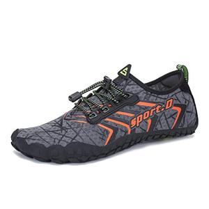 lot 13581 image: UBFEN Mens Womens Water Shoes Aqua Shoes Swim Shoes Beach Sports Quick Dry Barefoot for Boating Fishing Diving Surfing with Drainage Driving Yoga Size 5 Women  4 Men A Grey Orange