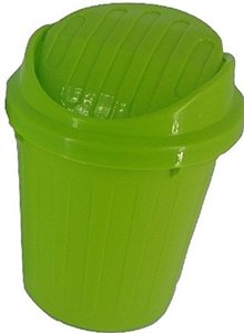lot 13585 image: Desktop Mini Trash Can Rubbish Bin with Swing Lid (GREEN)