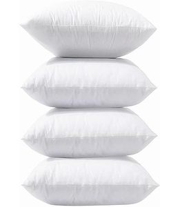 lot 13597 image: LANE LINEN 4 Pack 18x18 Pillow Inserts-White Throw Pillows, Throw Pillow Inserts for Decorative Pillow Covers, Throw Pillows for Bed, Couch Pillows for Living Room, Fluffy Pillows