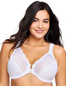 lot 13612 image: Glamorise Full Figure Plus Size Wonderwire Front-Closure Bra Underwire #1245 White