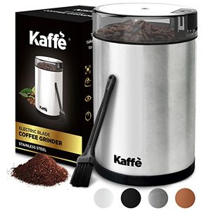 lot 13613 image: Kaffe Coffee Grinder Electric - Spice Grinder wCleaning Brush, Easy OnOff - Perfect for Espresso, Herbs, Spices, Nuts, Grain - 3.5oz  14 Cup (Stainless Steel)