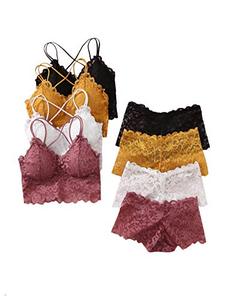 lot 13618 image: MakeMeChic Womens Sexy Lingerie Set Lace Matching Bra and Panty Set Multi A M